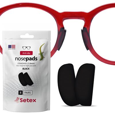 Gecko Grip Anti-Rutsch-Nasenpads für Brillen 5 schwarze Paare innovative mikr...