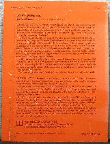 Hoyle, Fred - On Stonehenge TPB 1st Edition 1978 Good+ - Imagen 2 de 3