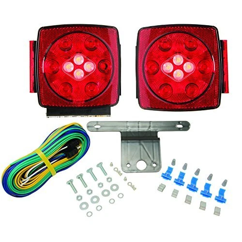12V C7425 LED Square Trailer Light Kit with Backup Lights-image