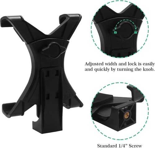 Tablet Tripod Mount Adapter Flexible Adjustable Clamp Holder For 7-10" iPad Tab - Picture 7 of 12