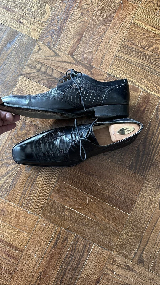 Mezlan Personalizado Negro Cocodrilo o Lagarto Exótico Oxford Zapatos de Vestir Para Hombres 14 M Foto 4 de 4