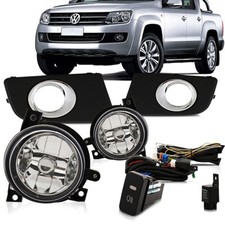 Front Bumper Fog Spot Light Kit Chrome Trim For Volkswagen Amarok Pickup 2010-16