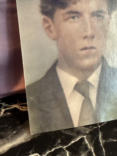 Vintage Re-printed 1900s Color Photo Man in Suit Up Close Glossy - Picture 6 of 7