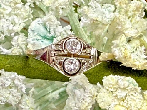 traumhafter Art-Déco Diamant Ring in 750er Gelb/Weißgold 0,2 ct Gr. 57 - Bild 9 von 14