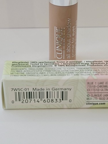 CLINIQUE All About Shadow Primer For Eyes *01 VERY FAIR* / 0.15 oz / New In Box - Picture 5 of 6