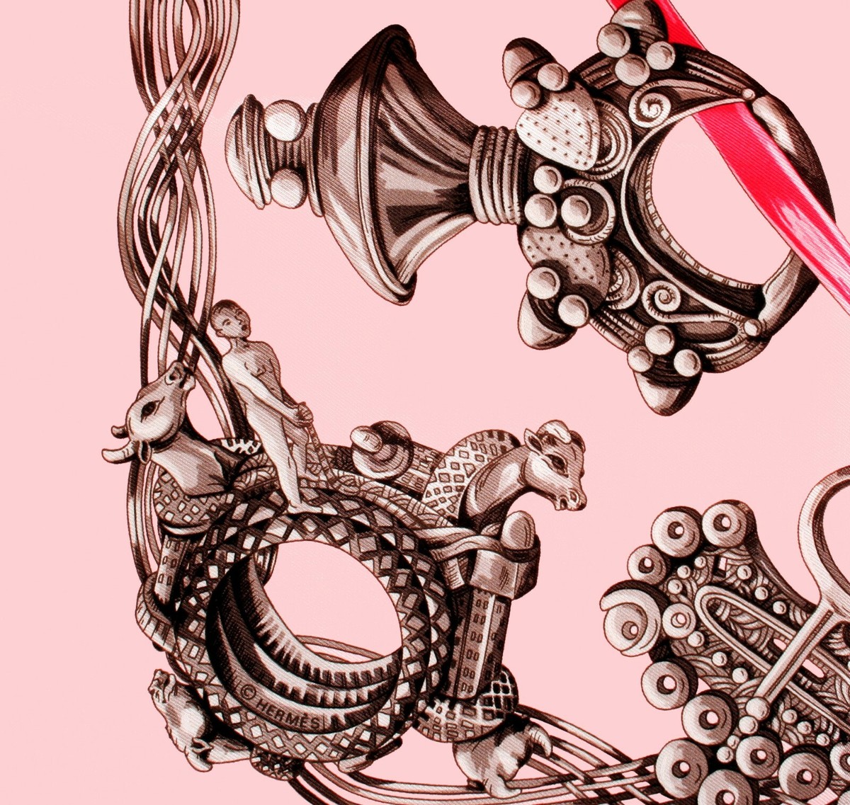 Hermes Scarf Alliances Du Monde by Annie Faivre in Box | eBay