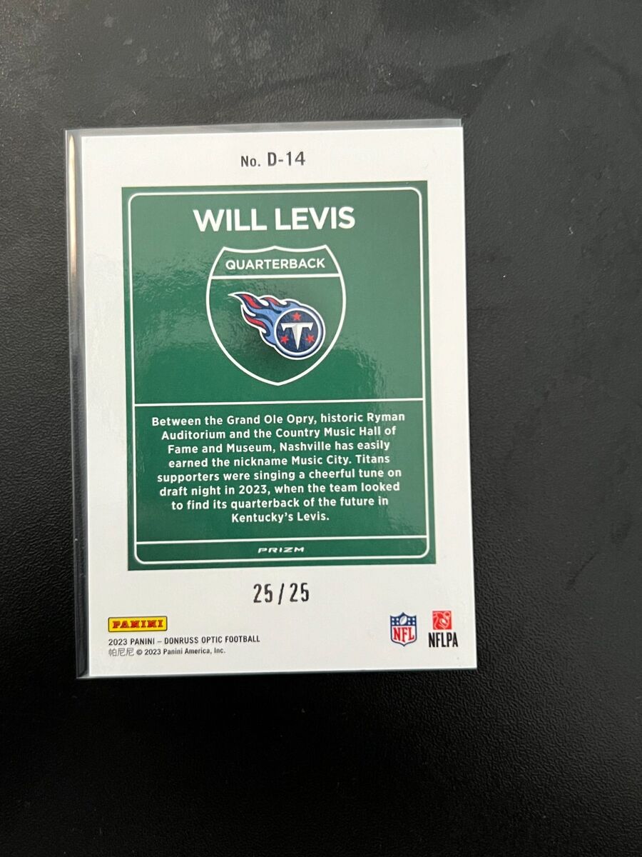 2023 Panini Donruss Optic Will Levis Downtown BLACK PANDORA 2023 Panini Donruss Optic Will Levis Downtown BLACK PANDORA