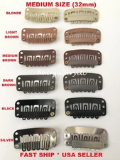 QUALITY WIG CLIPS SNAP CLIPS FOR TOUPEES HAIR PIECES 32mm HAIR EXTENSION CLIPS