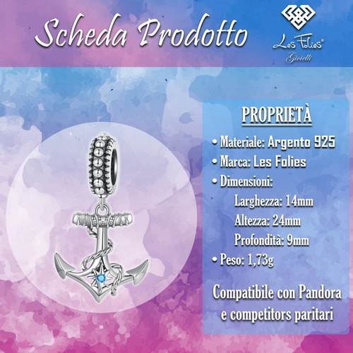 Charm Ancla Azul Mar de Plata 925 - Les Folies (Modelo Pandora) - Imagen 8 de 12