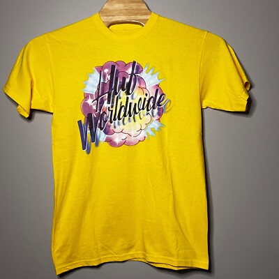 NEW HUF WORLDWIDE Yellow Graphic T-Shirt SIZE Medium