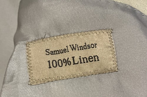 Samuel Windsor Mens 46R Blazer 100% Linen Jacket Beige Cruise Holiday Beach - Imagen 6 de 13
