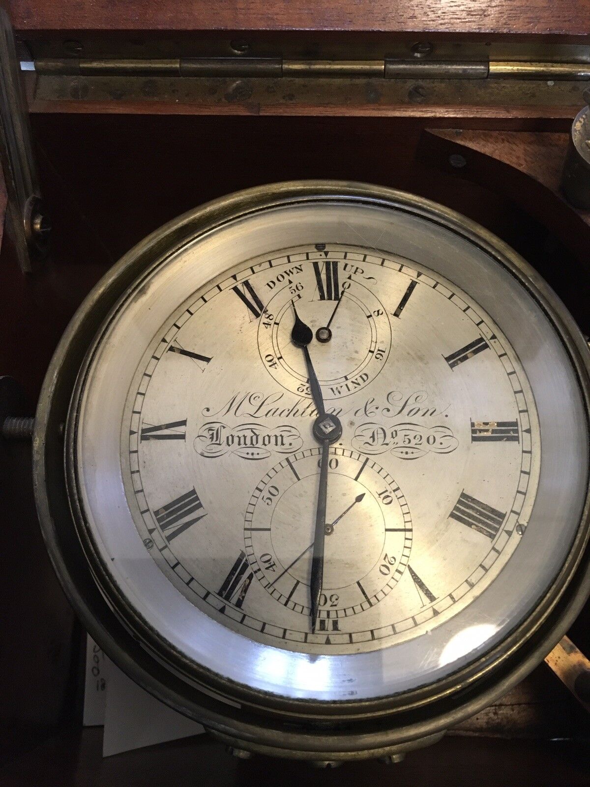 Antique McLachlan & Son 56 Hour Marine Ships Chronometer Working Gimbaled