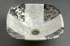 12" White And Black Mop Washbasin Kitchen Vanity Sink For Elegant Bathroom Decor