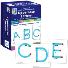 Touch and Trace Uppercase Alphabet Flash Cards for Toddler Learning