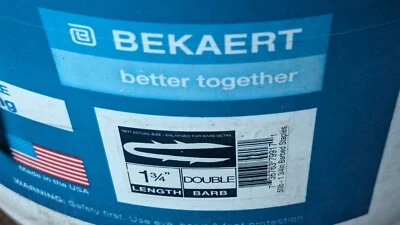 Galvanized Fence Staples - Barbed - 1-3/4 inches - Bekaert - 5 lbs Made in USA