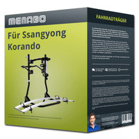 Menabo FahrradträGer Cobra Schwarz/Silber FüR Ssangyong Korando CK - 2 FahrräDer