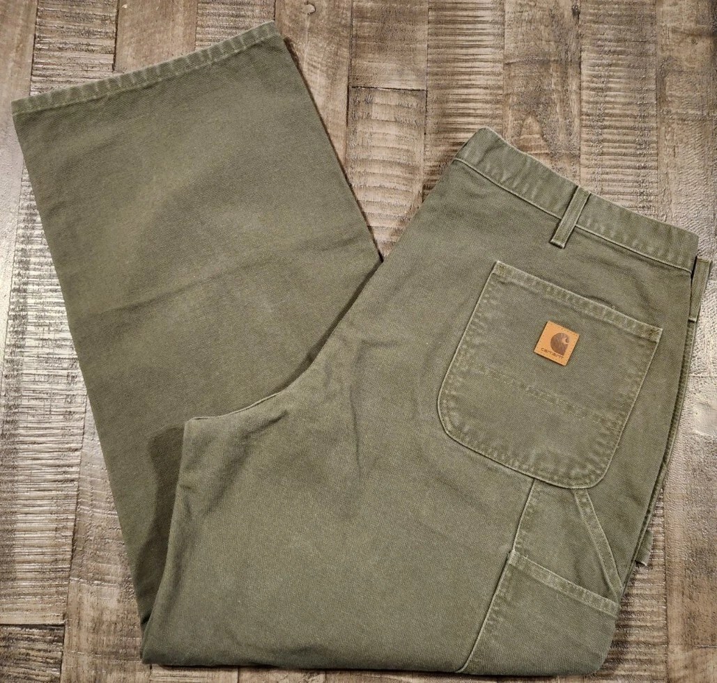 Carhartt Original Dungaree Fit Carpenter work Pants Men Size 41×30 Green