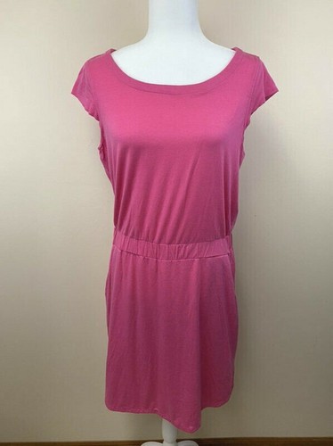 Athleta M Redondo Dress Pink Pockets 