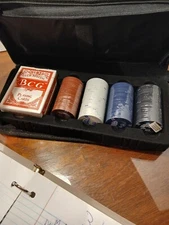 Poker Set With Case Chips And 2 Decks Of Cards Brand New