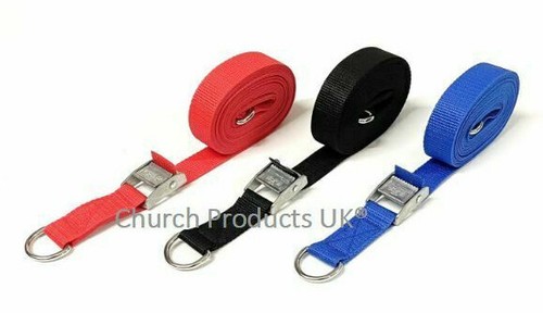 Metal Cam Buckle Strap With D-ring Each End Tie Down 25mm Webbing 1m - 3.5m - Picture 4 of 46