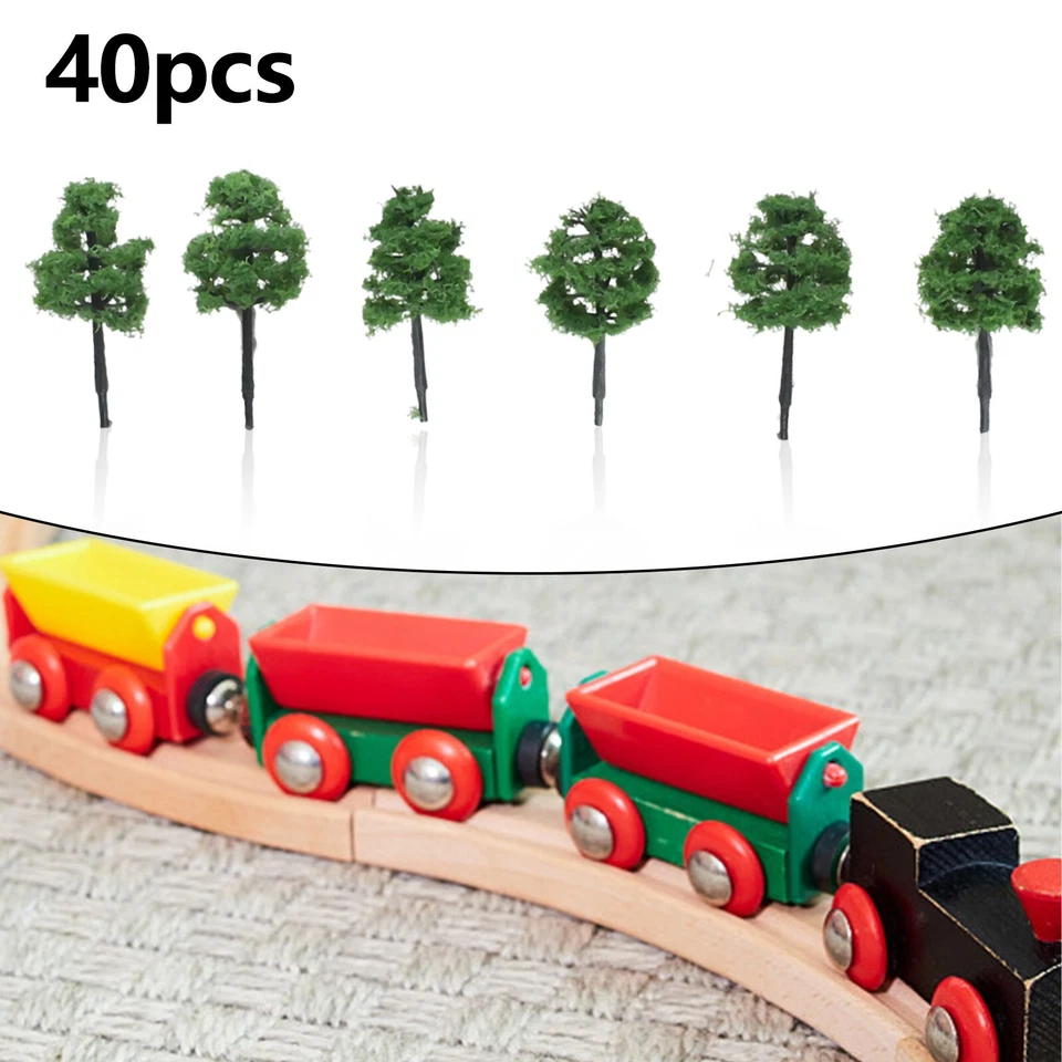 Набор из 40 темно-зеленых модельных деревьев в масштабе N для создания декораций и макета - Изображение 3 из 4