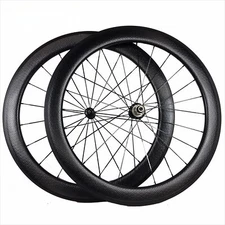 700c Cyclocross Road Bike Carbon Fiber Wheelset 45/50/60/80mm Depth Disc Brake