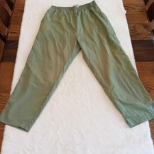 Out Brook Silk Green Pants Hip Hop Track Suit Pants SZ L Vintage 80s Style
