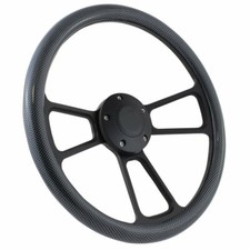 Black Billet Carbon Fiber Plastic Steering Wheel Adapter Kit 1984-91 Mustang