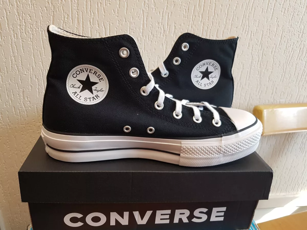 Kilómetros Desalentar Monografía Converse Ctas Lift Hi Women's Trainers In Black Size UK 7.5 And 8 | eBay