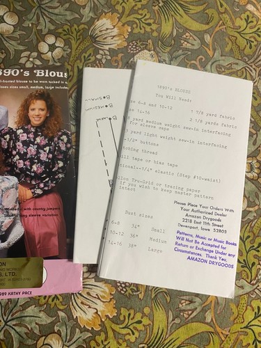Kathy Pace 142 Modest Victorian Mutton Sleeve blouse- UNCUT sewing pattern - Picture 2 of 2