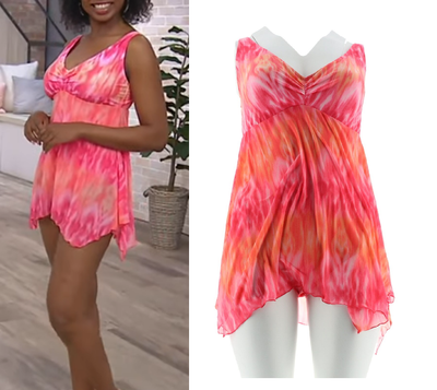coral swim dress