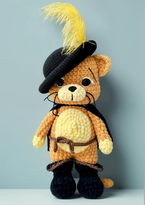 Booted Cat Crochet Pattern PDF US Only   Email in 24h | No Sew Amigurumi Hero