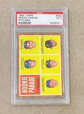 1962 Topps #592 Rookie Parade Pitchers- Bouton PSA 5 $139.99