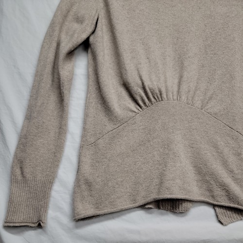 Banana Republic Luxury Cashmere Blend Cardigan Open Front Beige Women's Sz M - Picture 10 of 11