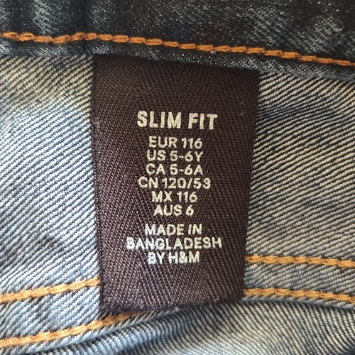 H&M Toddler Boys Jeans Slim Fit Blue Kids Denim Size 5 / 6 Y Adjustable Waist - Picture 7 of 10