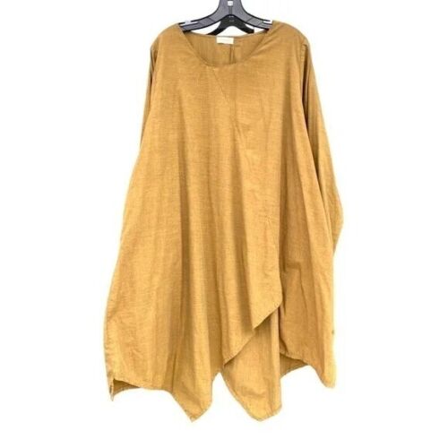 Krista Larson Women's One Size 2XL XXL Long sleeve Asymmetric Cotton dress - Picture 2 of 9