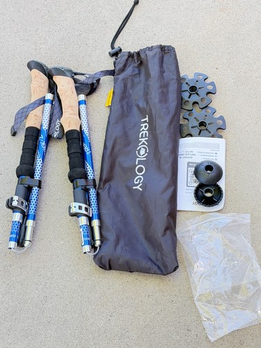 Set of Trekology Trek Z Folding Trekking Poles 105-120CM Blue..11F