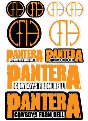 Pantera stickers Pantera Cowboys From Hell Trash Metal Band decal Laminat ORANGE