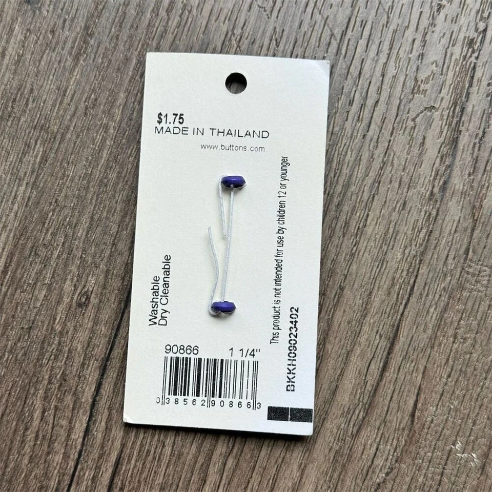 NEW Vintage 90s JHB International 3D Poppy Purple Flower Sew-On Buttons Set of 2 - Image 2 of 2