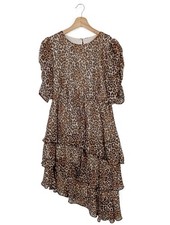 KATE & LILY Vokuhila-Kleid Damen Kleid Gr. DE 38 braun-wollweiß Casual-Look
