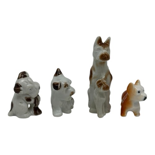 4 Vintage Scottie Dog Porzellan Figuren Scottish Terrier Hunde Made In Japan - Bild 5 von 12