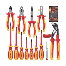 14PC 1000V Insulated Electrician Tool Set,VDE Certified Electrical Tools Kit ...