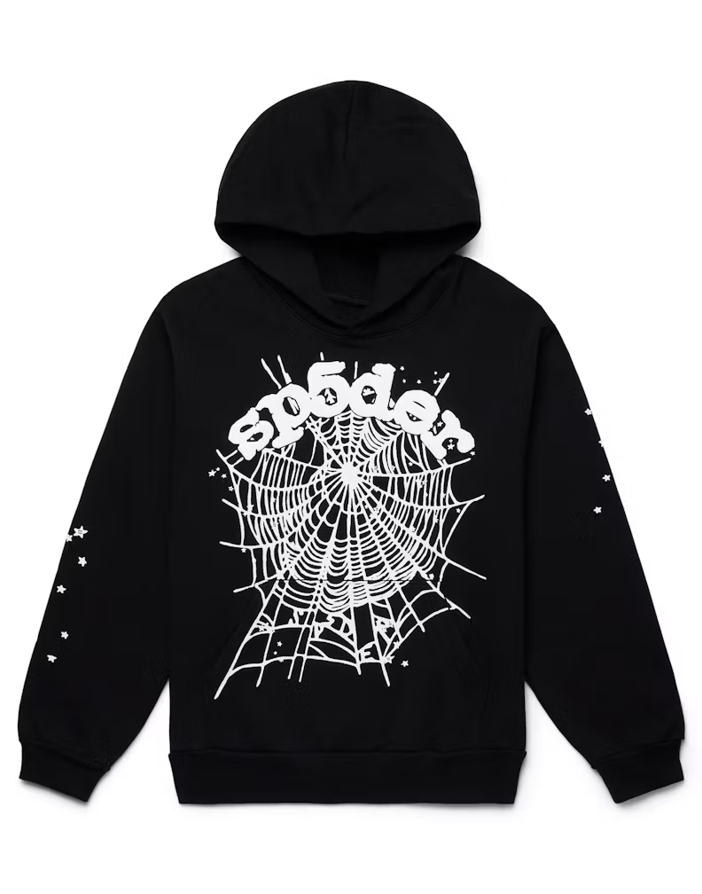 Sp5der OG Black and White Web Hoodie Size L new