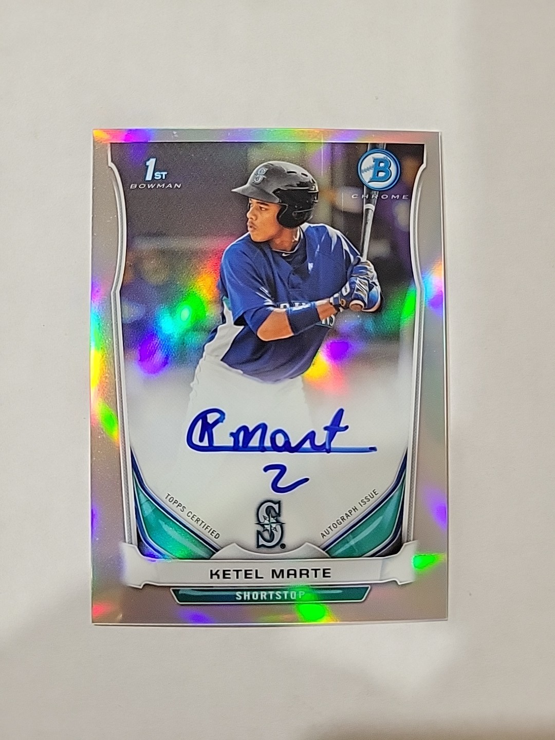 Ketel Marte (1st) 2014 Bowman Chrome  Prospect Rookie Refractor Auto /500