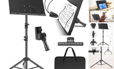 Music Stand for Sheet Music 5 in-1 Dual-Use Desktop Book Stand, Music Stand
