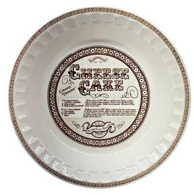 Country Harvest Vintage 83 Cheesecake Recipe Royal China Ceramic Pie Baker 11''
