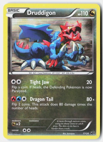 Druddigon 17/20 Holo Rare Dragon Vault Pokemon Moderately Played