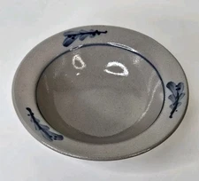 Rowe Pottery Works Bowl Dish Hand Painted 7" Vintage Cambridge WI Blue Detail