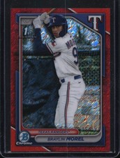 2024 Bowman Chrome #BCP-192 Braylin Morel Prospects Red Shimmer Refractors #/10