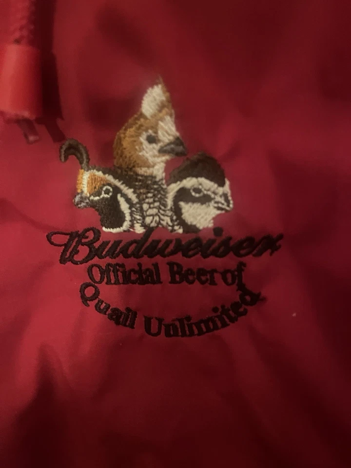 Anheuser Busch Quail Unlimited LOGO Weather Resistant Jacket Mens XXL RED - Image 2 of 4